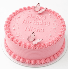 Pastel Pink Butterfly Birthday Cake