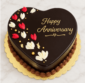 Luxurious Chocolate Anniversary Heart Cake